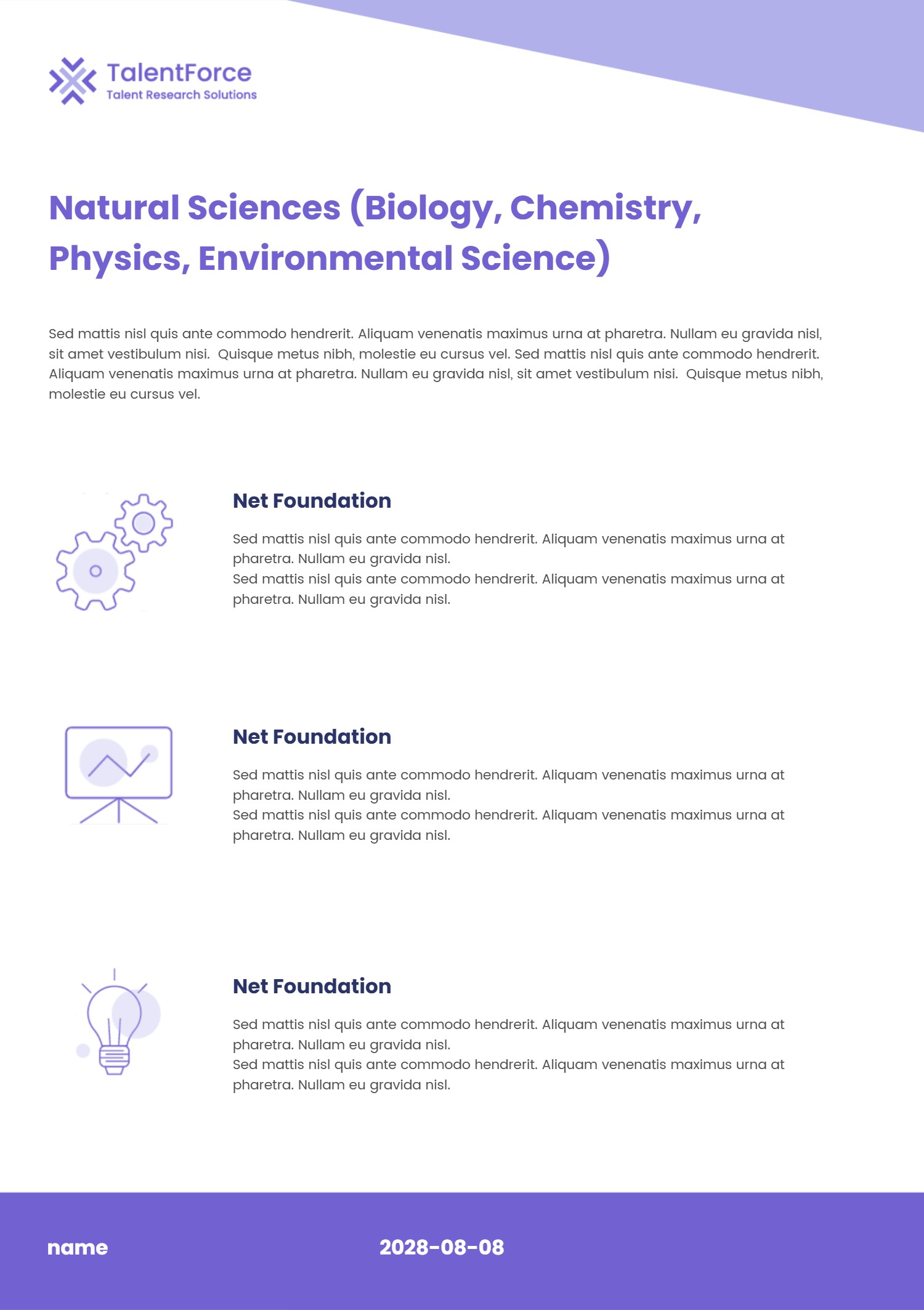 Minimalist Business Report Template with Icon-Based Sections