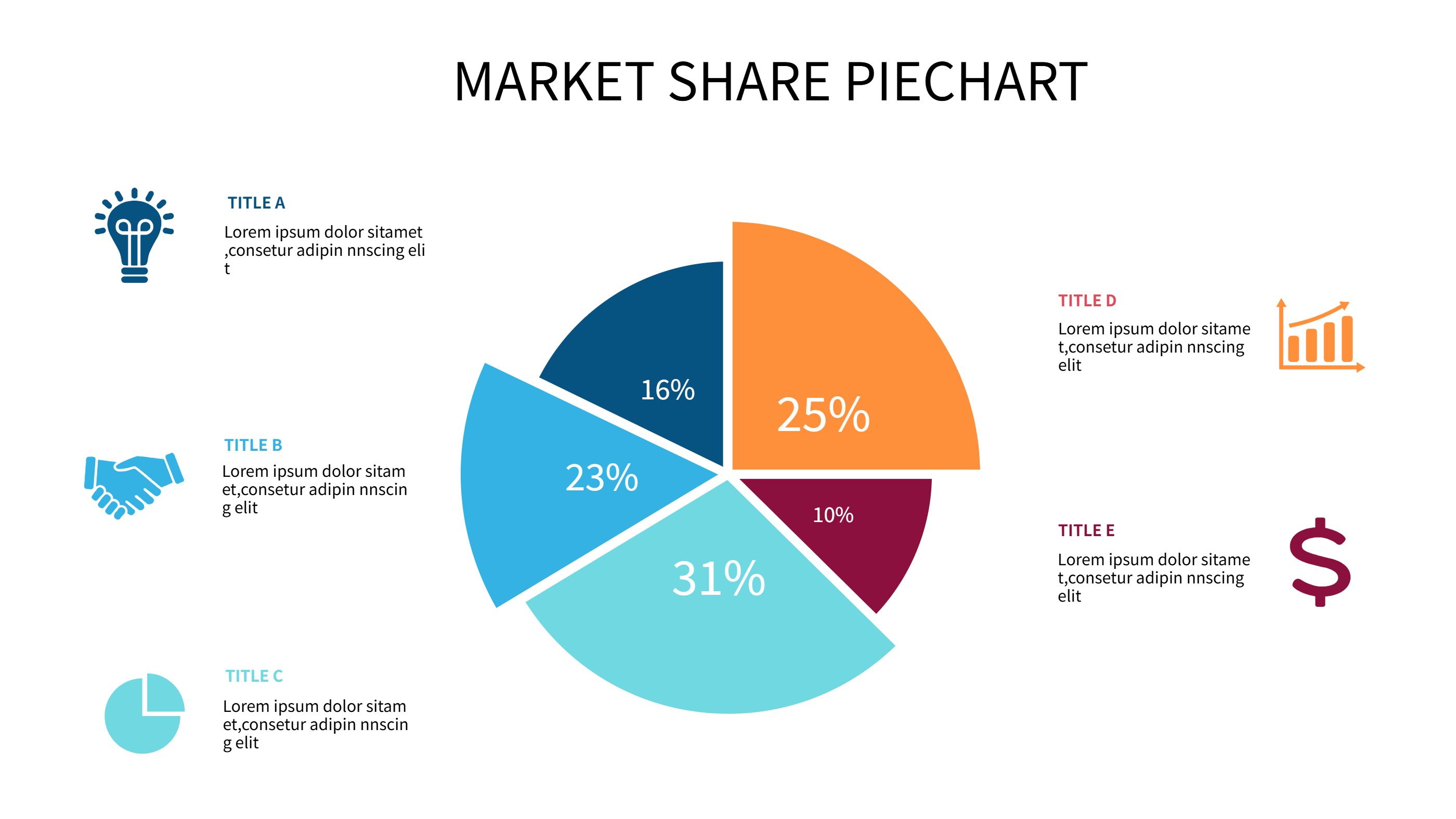 Finance Market Share Piechart Infographic Template
