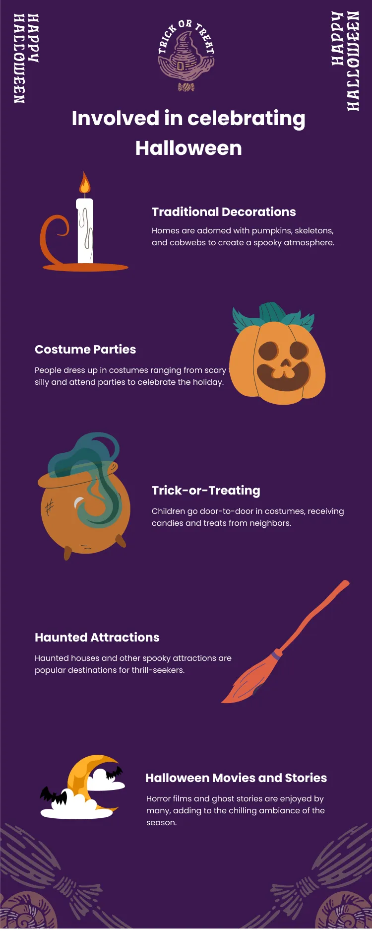 Involved in celebrating Halloween