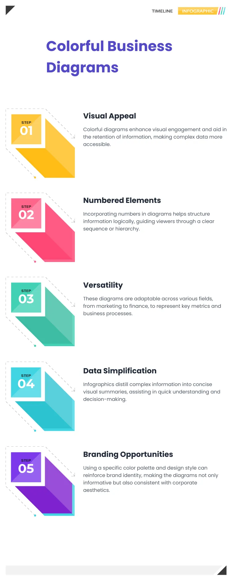 Colorful Business Diagram Infographics with Numbers