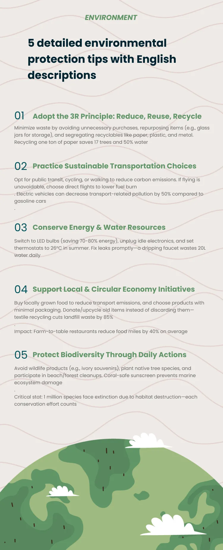 5 detailed environmental protection tips 