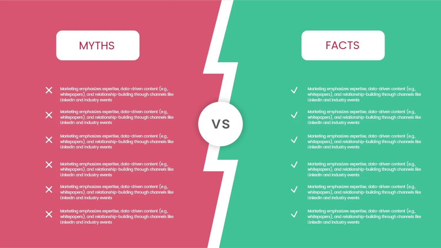 Myths vs. Facts Comparison Slide Template