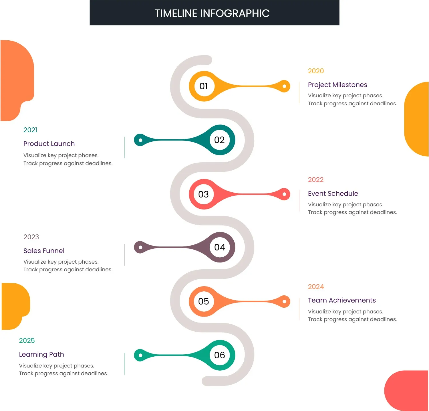 Timeline Infographic Template for Project Milestones and Event Schedules