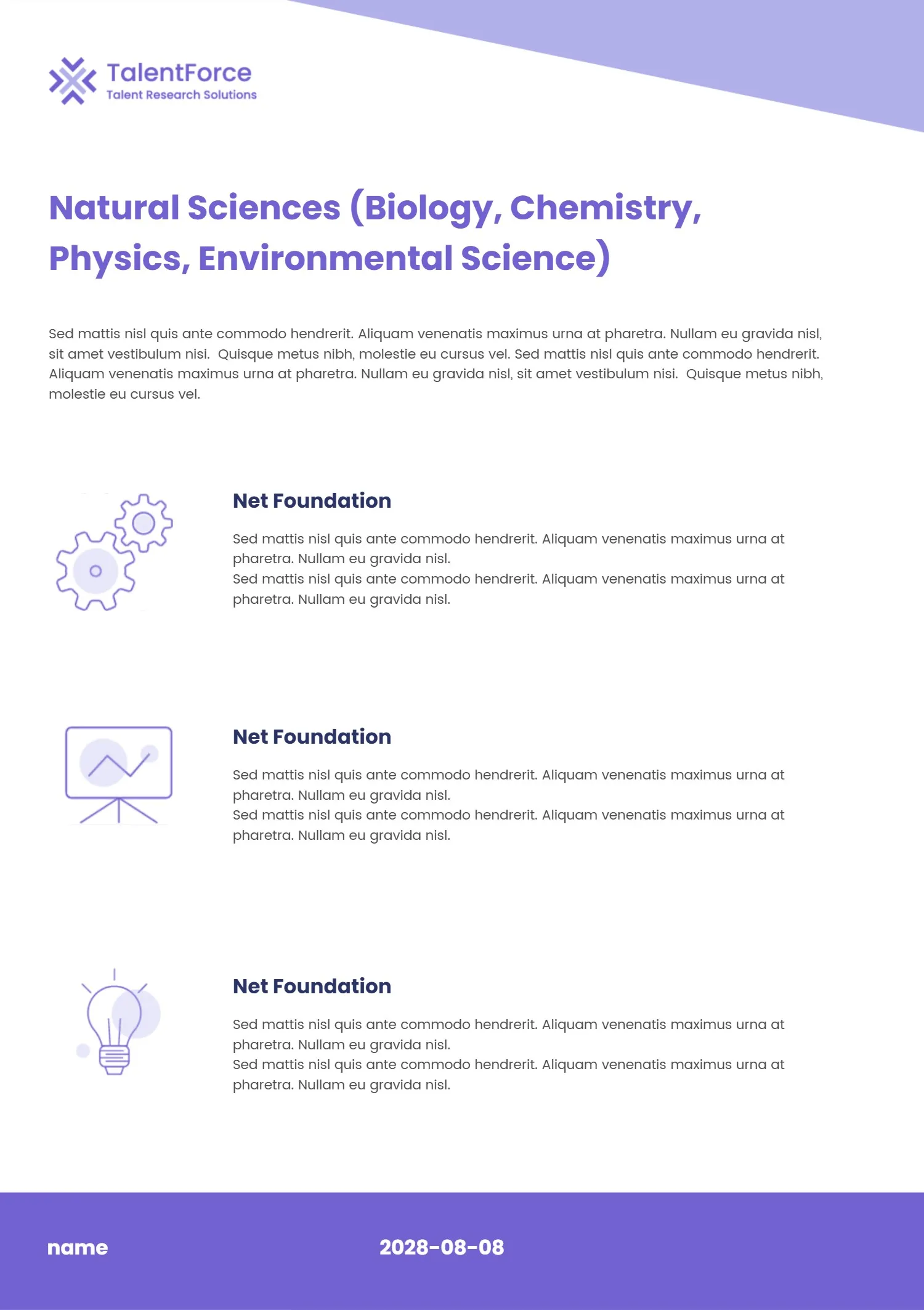 Minimalist Business Report Template with Icon-Based Sections