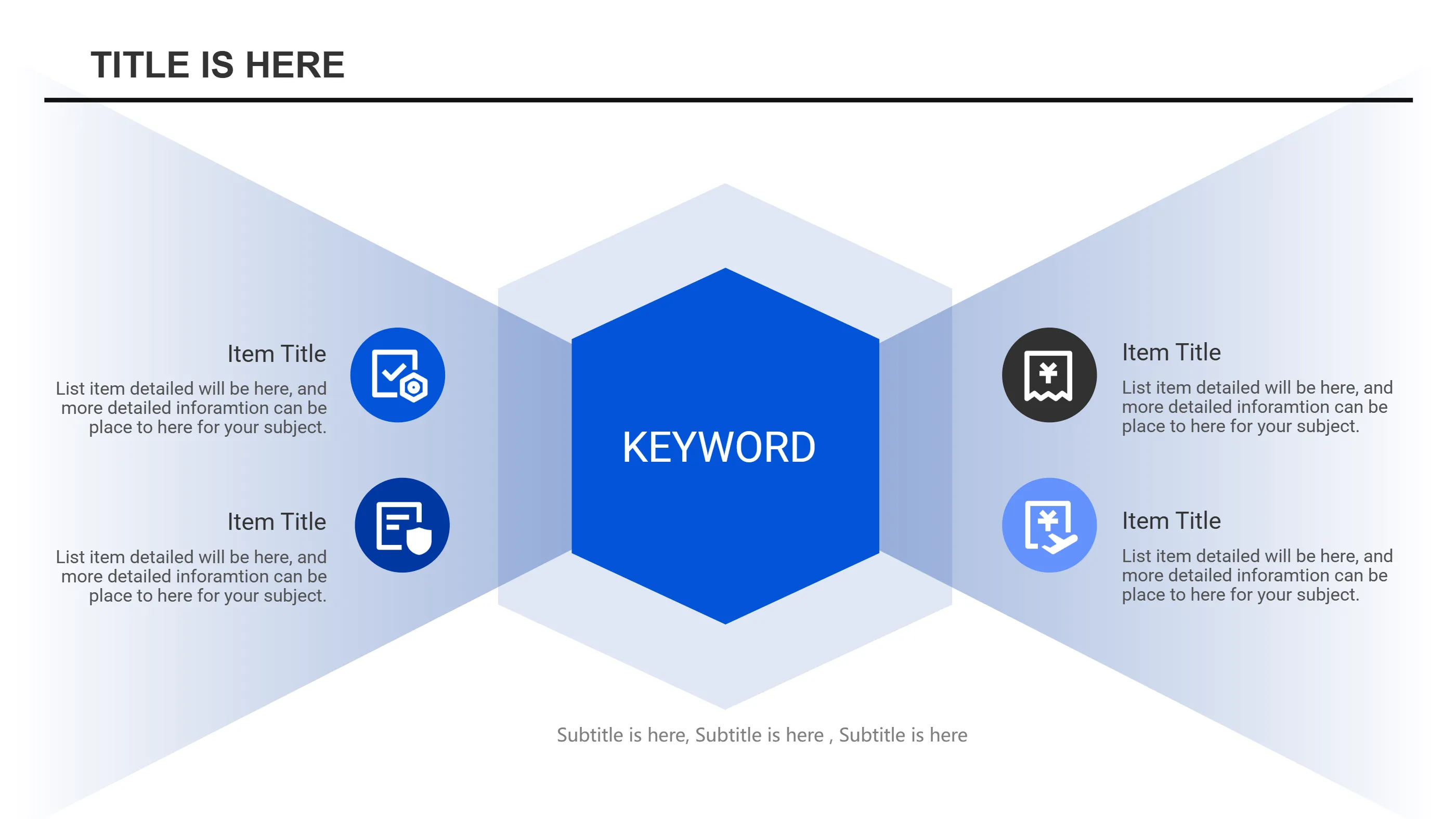PowerPoint Concept Map Hexagon Infographic Template